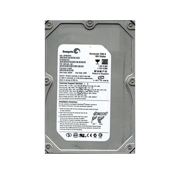 9BD148-301 Seagate BarraCuda 7200.9 500GB 7200RPM SATA 3Gb/s 16MB Cache 3.5-inch Hard Drive