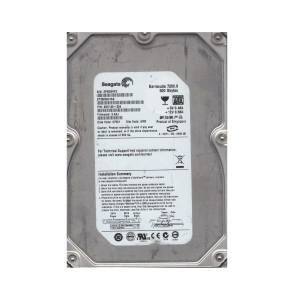 9BD148-302 Seagate 500GB 7200RPM SATA 3Gb/s 3.5-inch Hard Drive