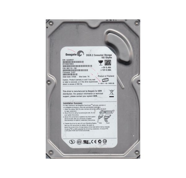 9BE112-160 Seagate DB35 Series 160GB 7200RPM SATA 3Gb/s 2MB Cache 3.5-inch Hard Drive