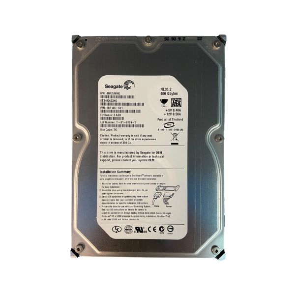 9BF145-501 Seagate NL35 400GB 7200RPM SATA 3Gb/s 16MB Cache 3.5-inch Hard Drive