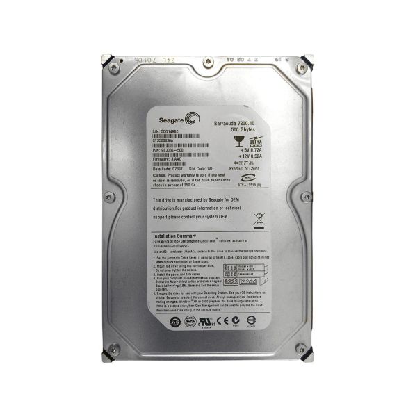 9BJ036-500 Seagate BarraCuda 7200.1 500GB 7200RPM ATA-100 8MB Cache 3.5-inch Hard Drive
