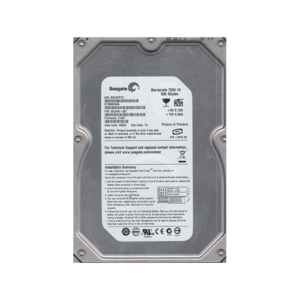 9BJ046-307 Seagate BarraCuda 7200.1 500GB 7200RPM ATA-100 16MB Cache 3.5-inch Hard Drive