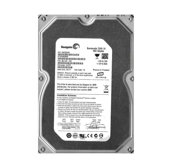 9BJ136-100 Seagate 500GB 7200RPM SATA 3Gb/s 3.5-inch Hard Drive