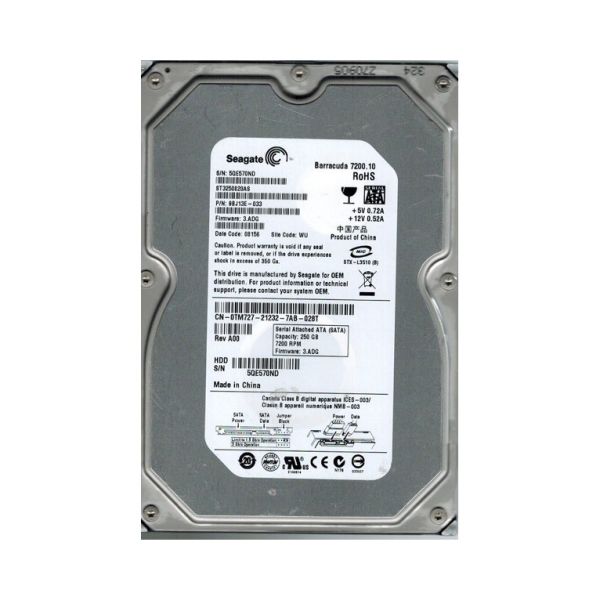 9BJ13E-033 Seagate BarraCuda 7200.1 250GB 7200RPM SATA 3Gb/s 8MB Cache 3.5-inch Hard Drive