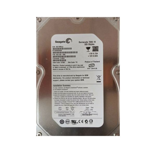 9BJ13G-506 Seagate BarraCuda 7200.1 320GB 7200RPM SATA 3Gb/s 8MB Cache 3.5-inch Hard Drive