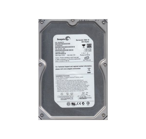 9BJ144-305 Seagate BarraCuda 7200.1 400GB 7200RPM SATA 3Gb/s 16MB Cache 3.5-inch Hard Drive