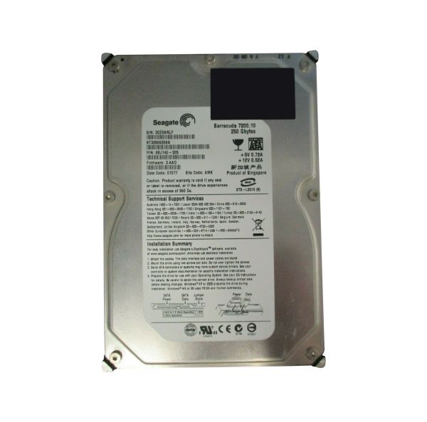 9BJ14E-305 Seagate BarraCuda 7200.1 250GB 7200RPM SATA 3Gb/s 16MB Cache 3.5-inch Hard Drive
