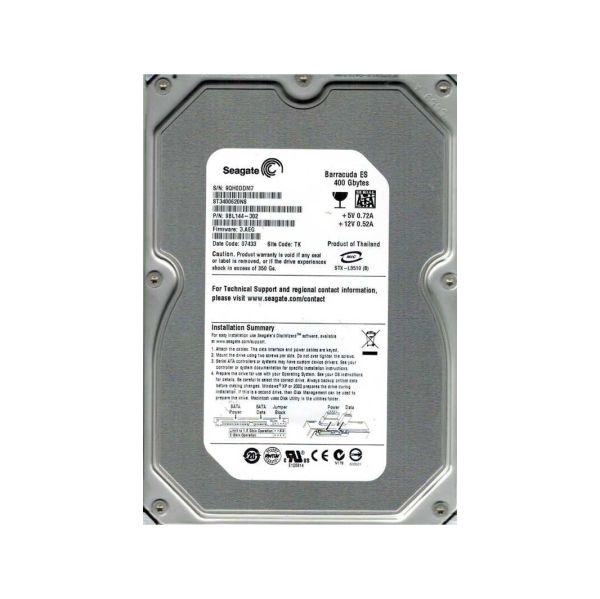 9BL144-302 Seagate BarraCuda ES 400GB 7200RPM SATA 3Gb/s 16MB Cache 3.5-inch Hard Drive
