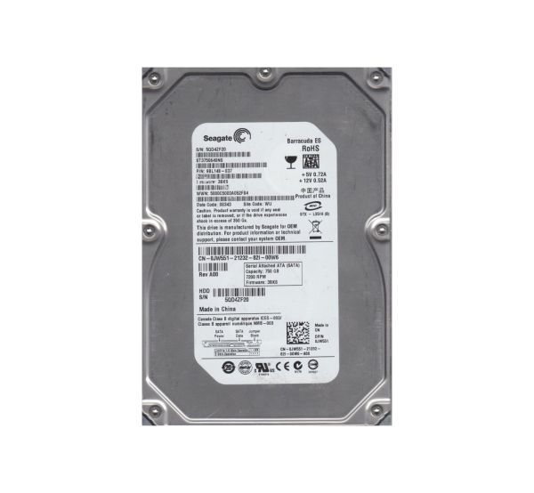 9BL148-037 Seagate BarraCuda ES 750GB 7200RPM SATA 3Gb/s 16MB Cache 3.5-inch Hard Drive