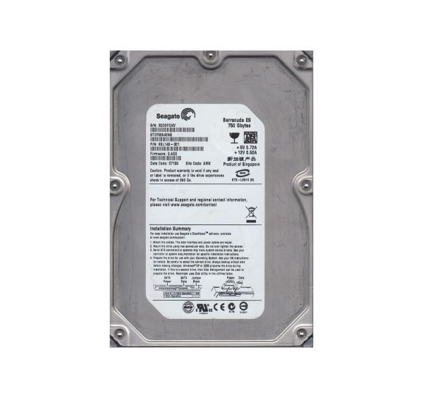 9BL148-301 Seagate BarraCuda ES 750GB 7200RPM SATA 3Gb/s 16MB Cache 3.5-inch Hard Drive