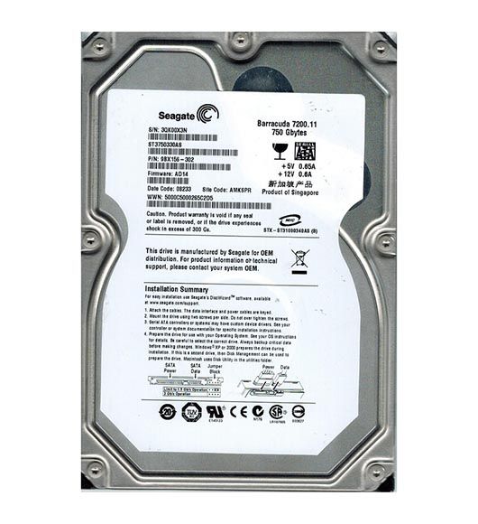 9BX156-302 Seagate BarraCuda 7200.11 750GB 7200RPM SATA 3Gb/s 32MB Cache (CE) 3.5-inch Hard Drive