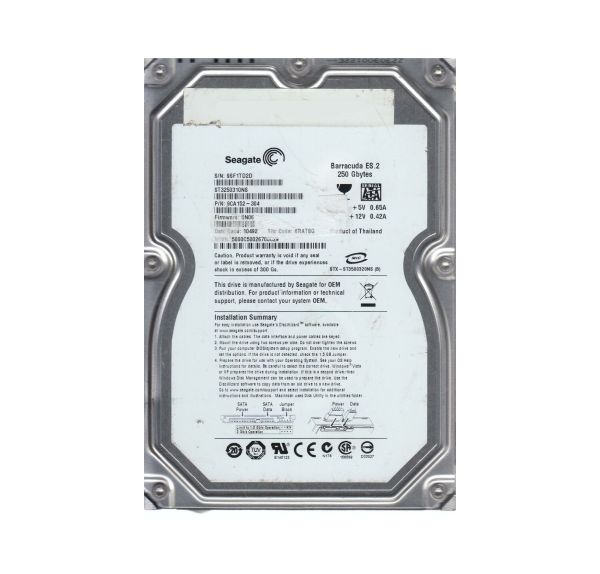 9CA152-304 Seagate BarraCuda ES.2 250GB 7200RPM SATA 3Gb/s 32MB Cache 3.5-inch Hard Drive