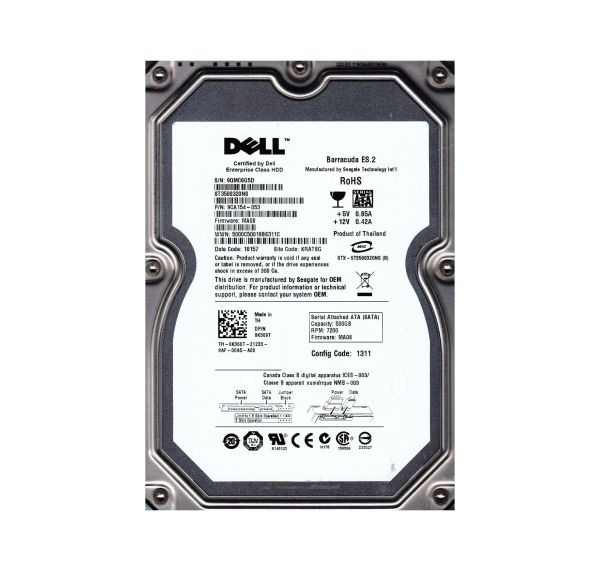 9CA154-053 Seagate BarraCuda ES.2 500GB 7200RPM SATA 3Gb/s 32MB Cache 3.5-inch Hard Drive