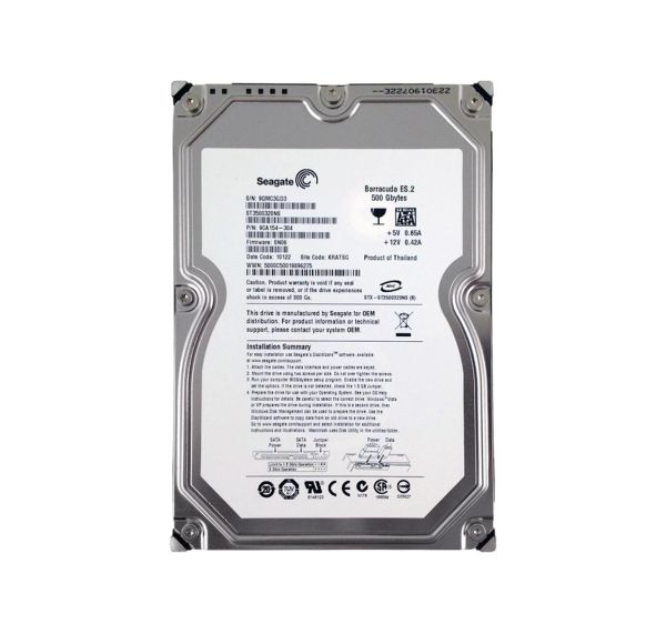 9CA154-304 Seagate BarraCuda ES.2 500GB 7200RPM SATA 3Gb/s 32MB Cache 3.5-inch Hard Drive