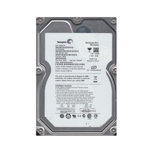 9CA156-302 Seagate BarraCuda ES.2 750GB 7200RPM SATA 3Gb/s 32MB Cache 3.5-inch Hard Drive