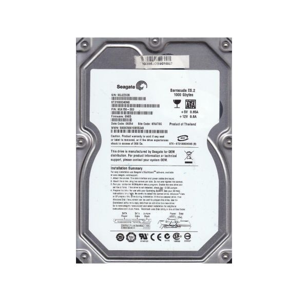 9CA158-303 Seagate BarraCuda ES.2 1TB 7200RPM SATA 3Gb/s 32MB Cache 3.5-inch Hard Drive