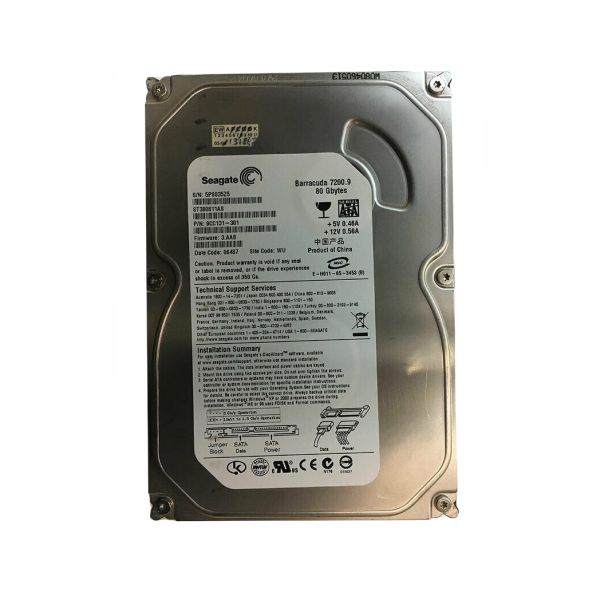 9CC131-301 Seagate BarraCuda 7200.9 80GB 7200RPM SATA 3Gb/s 8MB Cache 3.5-inch Hard Drive