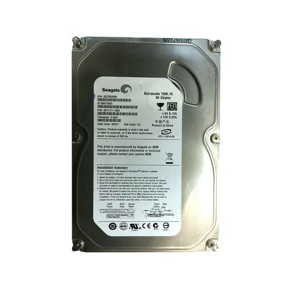 9CY111-504 Seagate BarraCuda 7200.1 80GB 7200RPM SATA 3Gb/s 2MB Cache 3.5-inch Hard Drive