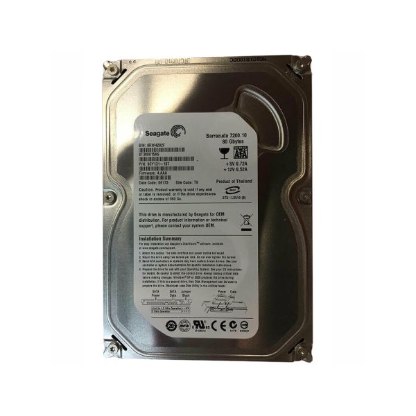 9CY131-197 Seagate BarraCuda 7200.1 80GB 7200RPM SATA 3Gb/s 8MB Cache 3.5-inch Hard Drive