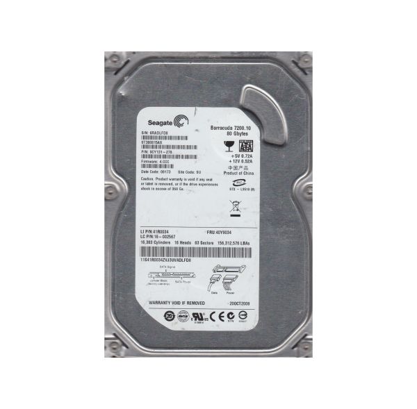 9CY131-278 Seagate BarraCuda 7200.1 80GB 7200RPM SATA 3Gb/s 8MB Cache 3.5-inch Hard Drive