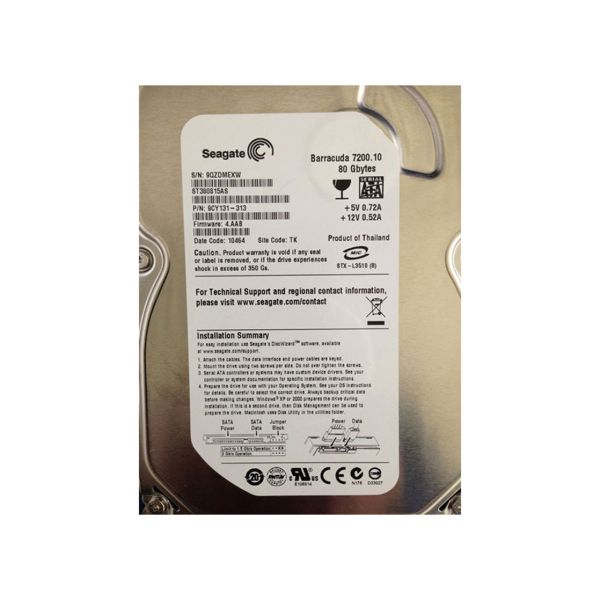 9CY131-313 Seagate BarraCuda 7200.1 80GB 7200RPM SATA 3Gb/s 8MB Cache 3.5-inch Hard Drive
