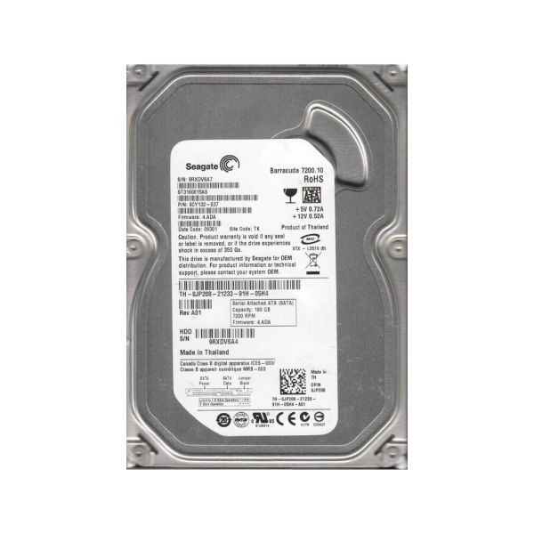 9CY132-037 Seagate BarraCuda 7200.1 160GB 7200RPM SATA 3Gb/s 8MB Cache 3.5-inch Hard Drive