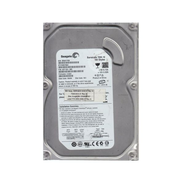 9CY132-305 Seagate BarraCuda 7200.1 160GB 7200RPM SATA 3Gb/s 8MB Cache 3.5-inch Hard Drive