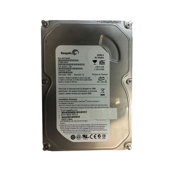 9CZ011-180 Seagate DB35 Series 7200.3 80GB 7200RPM ATA-100 2MB Cache 3.5-inch Hard Drive