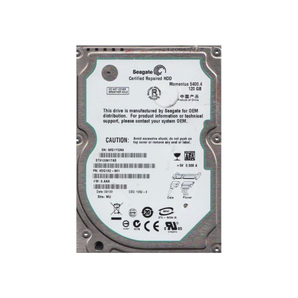 9DG132-501 Seagate 120GB 5400RPM SATA 3Gb/s 2.5-inch Hard Drive