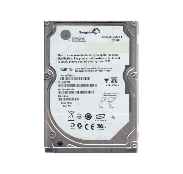 9DG134-285 Seagate 250GB 5400RPM SATA 3Gb/s 2.5-inch Hard Drive