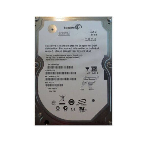 9DH132-750 Seagate 80GB 5400RPM SATA 3Gb/s 2.5-inch Hard Drive