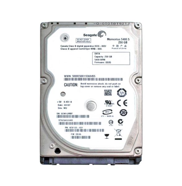 9EV133-031 Seagate Momentus 5400.5 250GB 5400RPM SATA 3Gb/s 8MB Cache 2.5-inch Hard Drive
