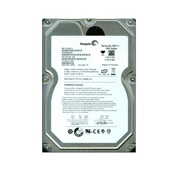 9FZ136-568 Seagate 1TB 7200RPM SATA 3Gb/s 3.5-inch Hard Drive