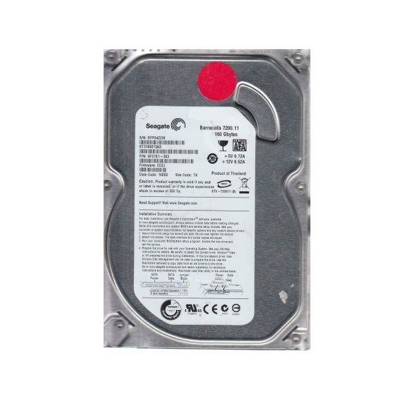 9FZ181-303 Seagate BarraCuda 7200.11 160GB 7200RPM SATA 3Gb/s 8MB Cache 3.5-inch Hard Drive