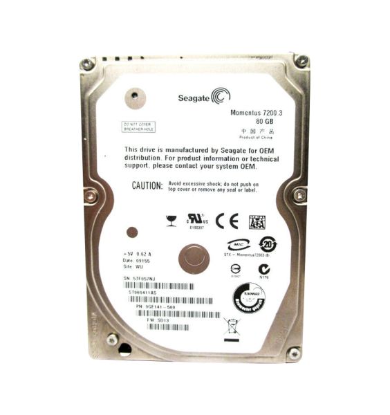 9GE141-500 Seagate 80GB 7200RPM SATA 3Gb/s 2.5-inch Hard Drive