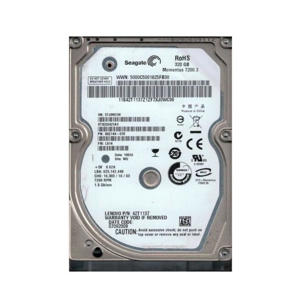9GE144-070 Seagate Momentus 7200.3 320GB 7200RPM SATA 3Gb/s 16MB Cache 2.5-inch Hard Drive