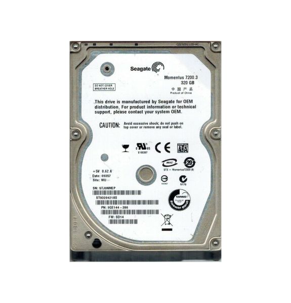 9GE144-286 Seagate 320GB 7200RPM SATA 3Gb/s 2.5-inch Hard Drive