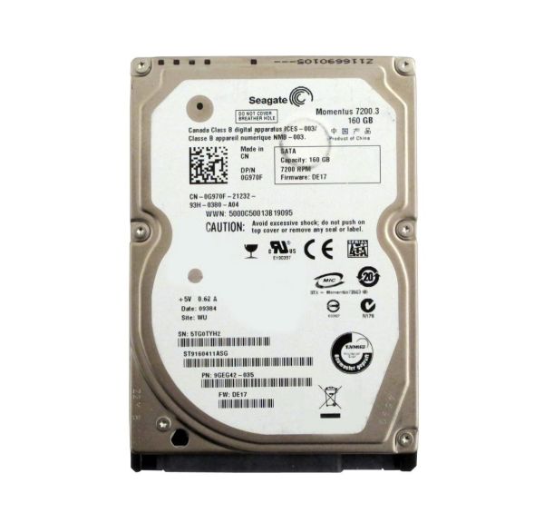 9GEG42-035 Seagate Momentus 7200.3 160GB 7200RPM SATA 3Gb/s 16MB Cache 2.5-inch Hard Drive