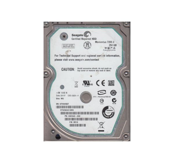 9GEG43-300 Seagate 250GB 7200RPM SATA 3Gb/s 2.5-inch Hard Drive