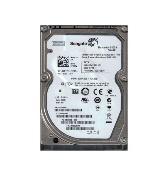 9HH134-035 Seagate 500GB 5400RPM SATA 3Gb/s 2.5-inch Hard Drive