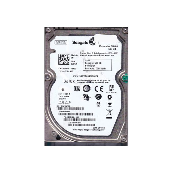 9HH134-036 Seagate 500GB 5400RPM SATA 3Gb/s 2.5-inch Hard Drive