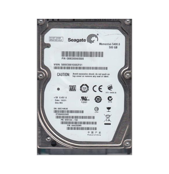 9HH134-150 Seagate 500GB 5400RPM SATA 3Gb/s 2.5-inch Hard Drive