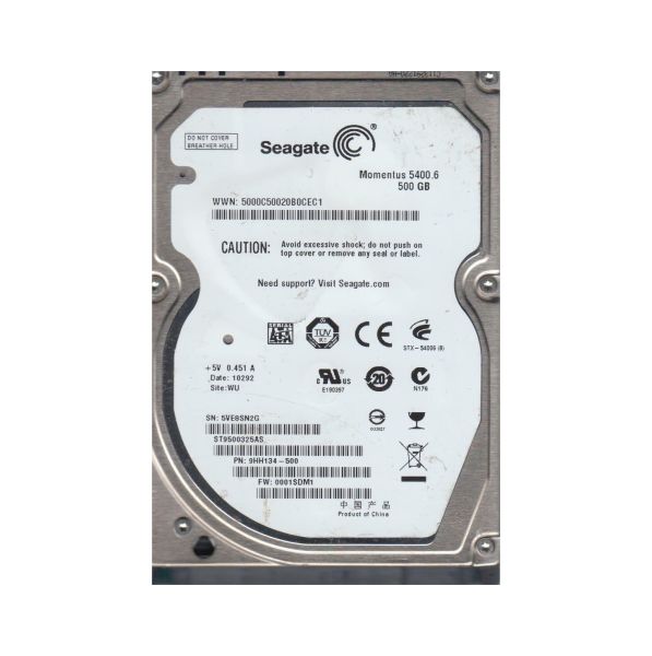 9HH134-500 Seagate Momentus 5400.6 500GB 5400RPM SATA 3Gb/s 8MB Cache 2.5-inch Hard Drive