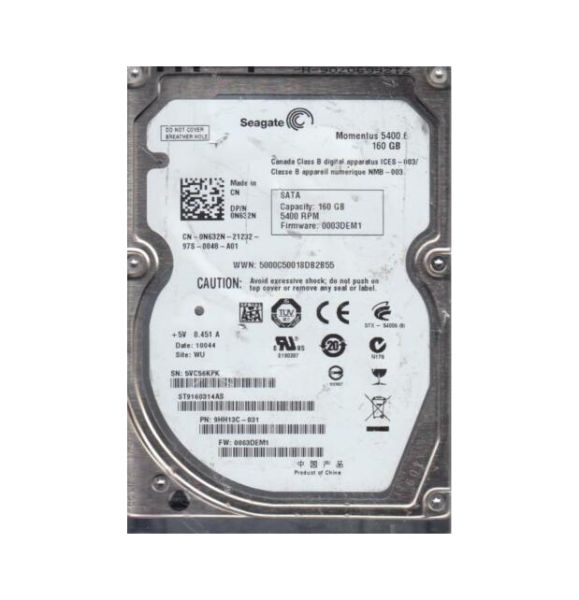 9HH13C-031 Seagate Momentus 5400.6 160GB 5400RPM SATA 3Gb/s 8MB Cache 2.5-inch Hard Drive