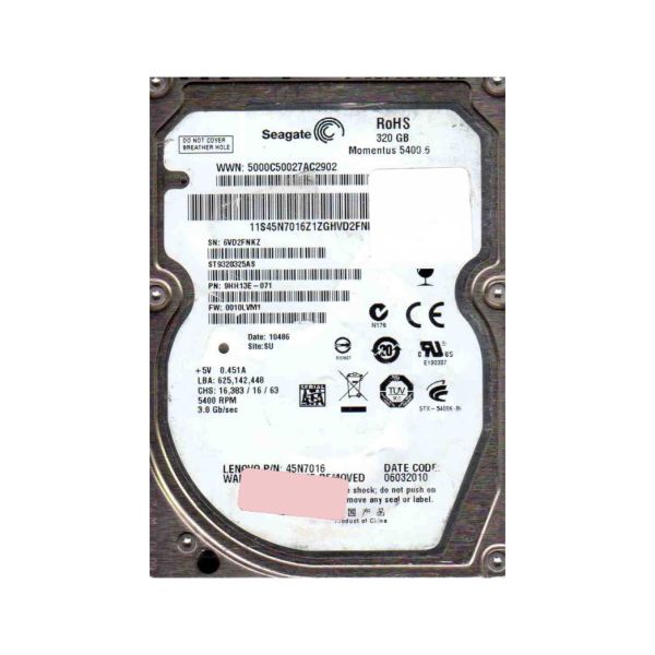 9HH13E-071 Seagate 320GB 5400RPM SATA 3Gb/s 8MB Cache 2.5-inch Hard Drive