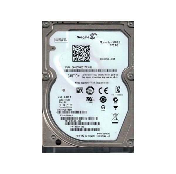 9HH13E-120 Seagate 320GB 5400RPM SATA 3Gb/s 2.5-inch Hard Drive