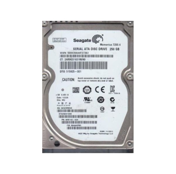 9HV142-620 Seagate 250GB 7200RPM SATA 3Gb/s 2.5-inch Hard Drive