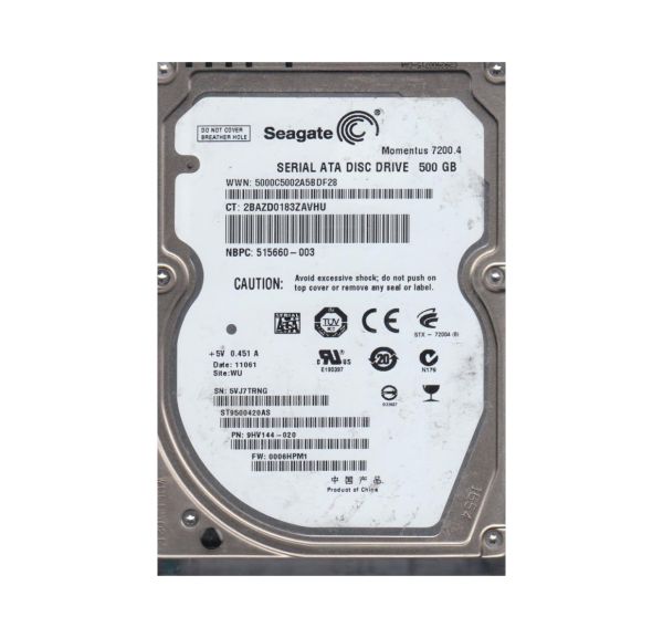 9HV144-020 Seagate 500GB 7200RPM SATA 3Gb/s 2.5-inch Hard Drive