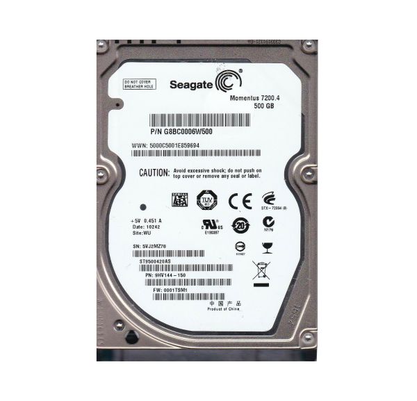 9HV144-150 Seagate 500GB 7200RPM SATA 3Gb/s 2.5-inch Hard Drive