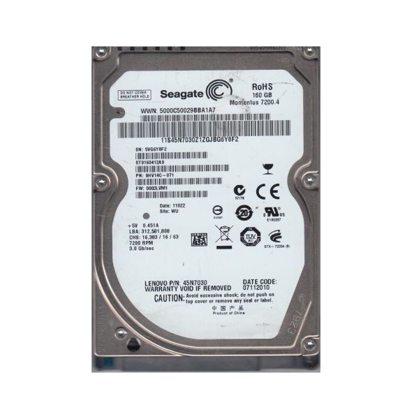 9HV14C-071 Seagate Momentus 7200.4 160GB 7200RPM SATA 3Gb/s 16MB Cache 2.5-inch Hard Drive
